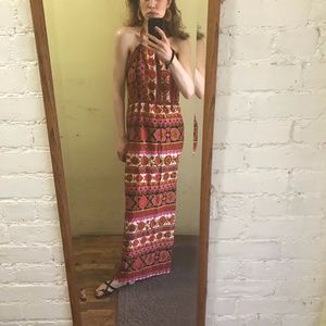 Vintage 1960's/1970's Halter Maxi Dress Multicolor